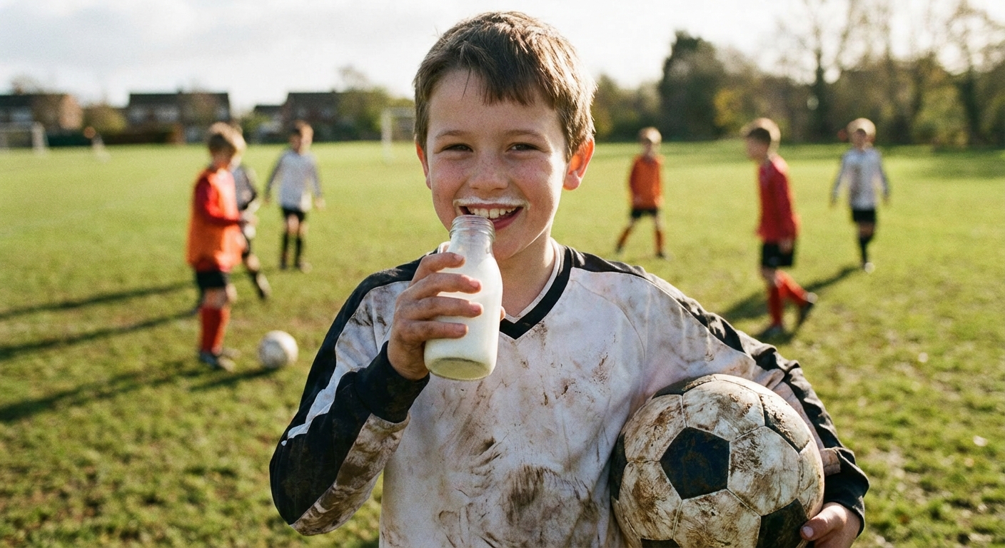 牛乳を飲む子供